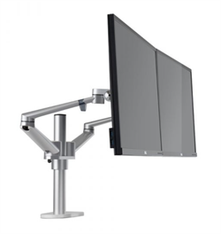 WERGON - Titan - Justerbar Dual Monitor skärmhållare / arm - för 2 skärmar Max 32 "- Silver